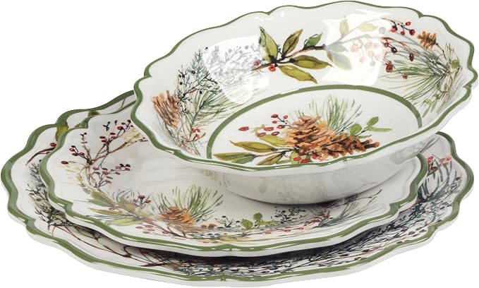 Certified International Winter Forest 12 Pc Dinnerware Set, Service for 4