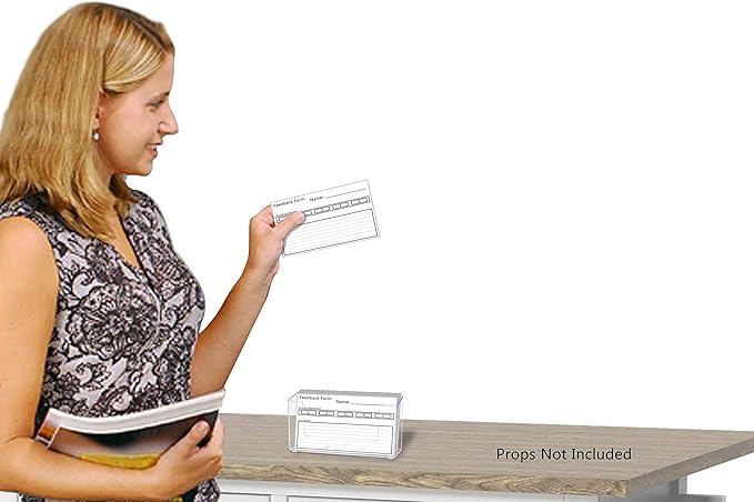 Marketing Holders 4 Pack 5" Brochure Holder Menu Display Stand Clear Acrylic Horizontal Countertop Small Booklet Literature Printed Material Organizer Take One Horizontal Caddy