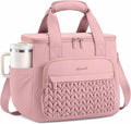 LOVEVOOK Lunch Bag Women, Insulated Wide Opening Adult Lunch Box for Women Work with Cup Holder, Large Lunch Cooler Tote Bag with Utensils Pocket for Office Campus Picnic Beach Mom Nurse Family