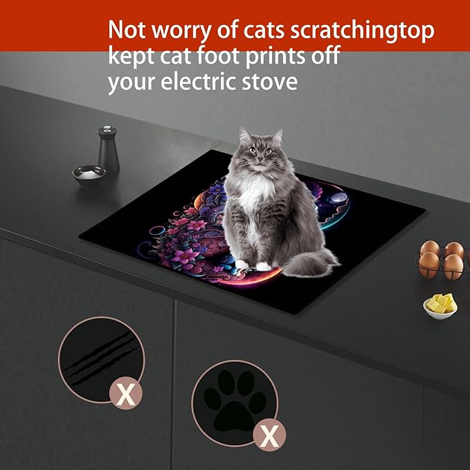 Stove Cover Stove Covers For Electric Stoves Foldable Multipurposeglass Top Protector Thick Natural Rubber Anti-Slip Coating Expands Usable Space (27.9inx20in) (cat33)