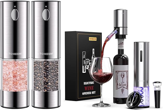 Electric Salt and Pepper Grinder Set & Rechargeable