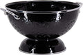 Golden Rabbit Enamelware Large Colander, 5 quart, Solid Black Textured