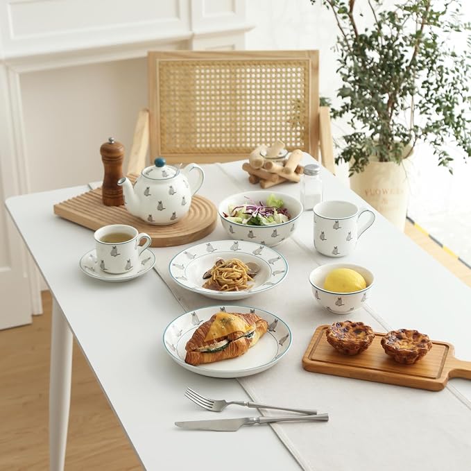 London Pottery 250ml/8.5-Ounce Ceramic Drinking Cup with Handle, Porcelain Mug for Hot Coffee, Tea, or Cocoa, Microwave, Dishwasher, Freezer Safe (Cat，Mug，250ml)