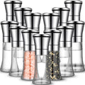 Nuenen 12 Pcs Salt and Pepper Grinder Set 3.5 oz Stainless Steel Manual Mills for Whole Peppercorns Rock Salt Plastics Professional Grinder, Adjustable Coarseness,lightweight and Not Fragile