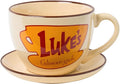 Silver Buffalo Gilmore Girls Stars Hollow Connecticut Luke's Diner Oversized Ceramic Teacup and Saucer Set, 22 Ounces