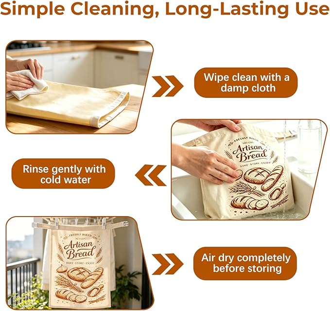 Beeswax Bread Bags for Homemade Bread, 2 Pack XL Sourdough Bread Bags with Zipper & Buckle Closure, Reusable Linen Bread Storage Bags for Artisan Loaves