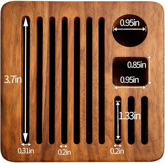 Acacia Wood Universal Knife Block, Countertop Knife Holder Organizer with Scissors & Sharpening Rod Slots, Space Saving Storage without Knives