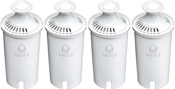 Silonn Ice Makers Countertop, 9 Cubes Ready in 6 Mins, 26lbs in 24Hrs & Brita Standard Water Filter Replacements for Pitchers and Dispensers, Lasts 2 Months, Reduces Chlorine Taste and Odor, 4 Count