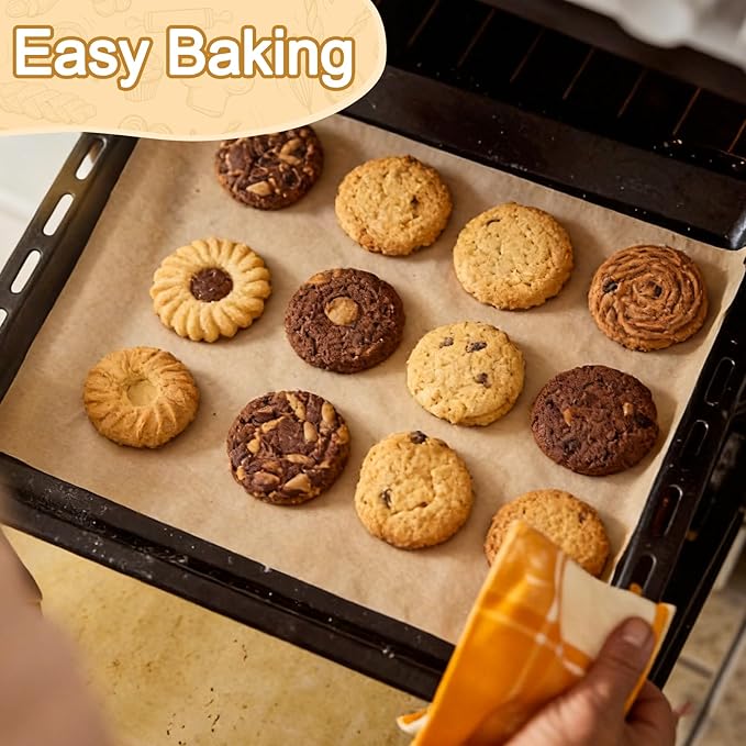 12x16 Inch Parchment Paper Sheets for Baking, 360 Count Thicker Precut Half Sheet Pan Liners, Unbleached Non-Stick Baking Paper for Oven Air Fryer Microwave, 450℉ Heat Resistant (360)