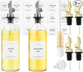 Spaceneat Olive Oil Dispenser 2-Pack, Silver, 16.9 fl oz & 4 Extra Oil Spouts (Gold)