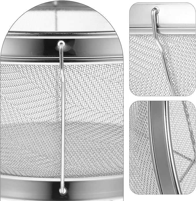 SHOWERORO Stainless Steel Rice Washing Sieve 8.5 Inch Fine Mesh Bowl Strainer for Rice Washing and Draining Kitchen Utensil