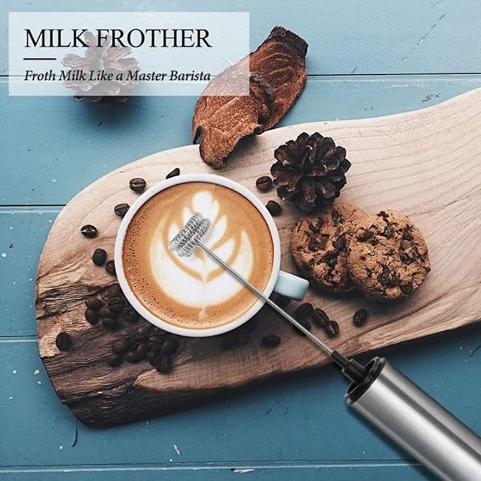 Electric Mini Blender Handheld Stainless Steel Milk Foamer, Detachable Wand for Home Kitchen - Rechargeable Battery, Easy to Clean, Ideal for Coffee and Milk Drinks