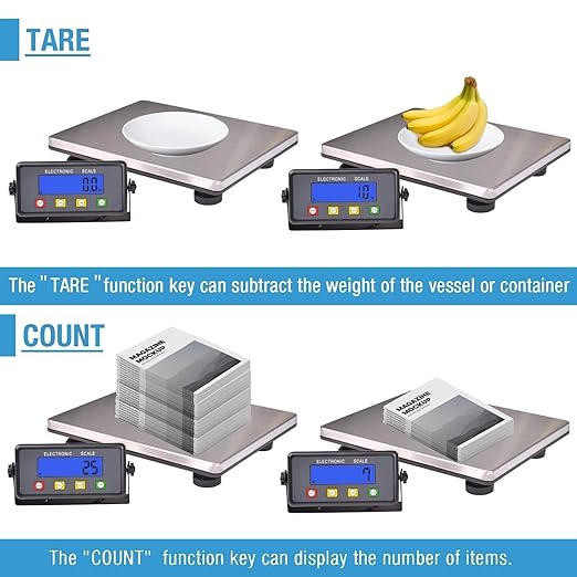 SurmountWay Large Shipping Scale, 440lb/0.2lb Digital Postal Scale with Tare/Count/Auto-Off Function, High Accurate Shipping Scale for Packages,Small Business,Luggage,Warehouse,Home (15.3"x11.8")