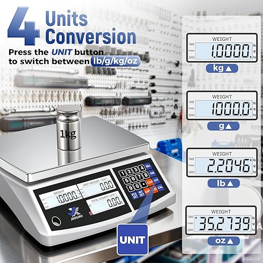 Industrial Counting Scale 40kg/88lb x 1g Precision Bench Scale Digital Inventory Counting Weight Scale for Small Parts and Coins, Electronic Gram Scale with Batteries/AC Power, lb/g/kg/oz