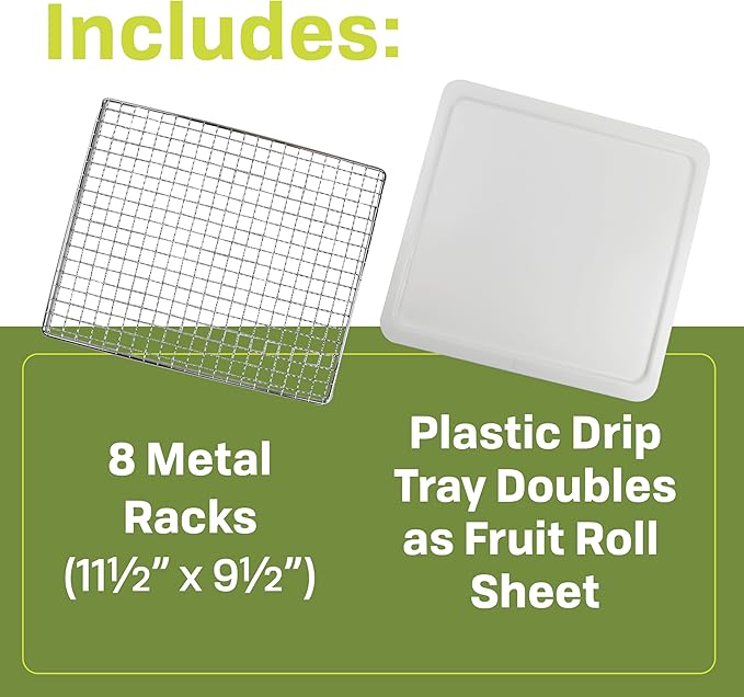 NESCO 8-Tray Stainless Steel Food Dehydrator – Digital Timer, Temp Control, Inner Light, Drip Tray – Jerky, Fruit, Herbs, Dog Treats, 650W, BPA-Free