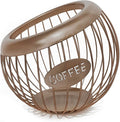 AIYICIII K-Cup Holder, Large Capacity K-Cup Organizer for Counter, Coffee Bar Accessories, Metal Coffee Pods Storage (Brown)