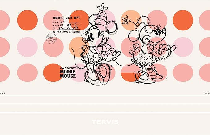 Tervis Traveler Disney Minnie Mouse Melody Triple Walled Insulated Tumbler Travel Cup Keeps Drinks Cold & Hot, 30oz, Stainless Steel