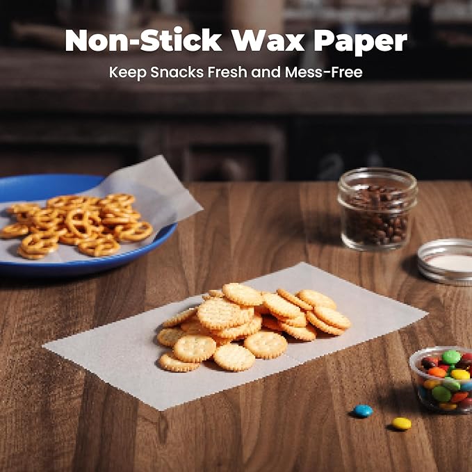 Fit Meal Prep [6000 Pack] 6 x 10.75" Wax Paper Sheets for Food, Interfolded Precut Deli Pop Up Grease-Proof Sandwich Paper Wraps, Waterproof for Lunch, Food Basket, Microwave Cover, BBQ