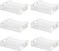 Oggi Cabinet/Drawer Storage Bin - 12" x 8.75", Clear/Gray, Ideal for Kitchen Organization, Pantry Storage, Fridge Organizing - Set of 6, (9771 (7771))