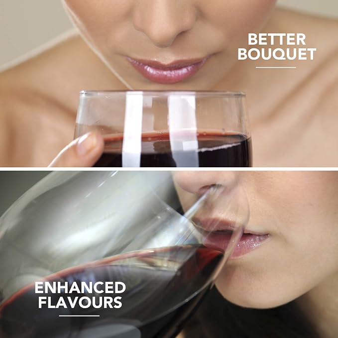 Final Touch Conundrum Wine Decanter Aerator - Superior Aeration & Oxygenation, Two-Phase Aeration Process, Enhances Flavor & Aroma, Elegant Stainless Steel Base, 375ml Capacity (WDA600)