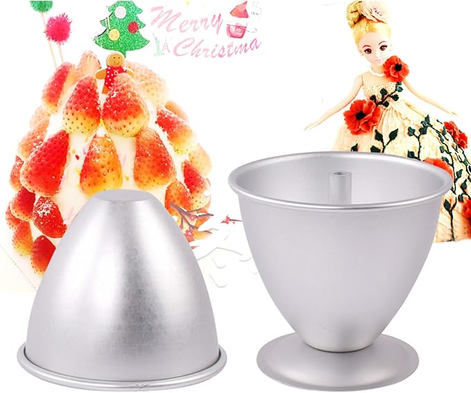 FETESUR Princess Dress Doll Cake Pan Aluminum Alloy Skirt Cake Baking Pan for Birthday and Anniversary (8 inch)