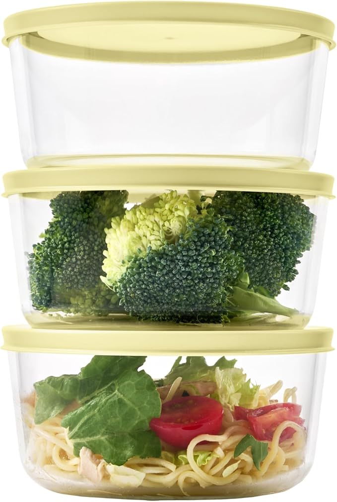DURA LIVING 12-Piece Glass Food Storage Containers Set (6 Containers + 6 BPA-Free Lids) | 4-Cup, Leakproof | Microwave, Freezer, Oven & Dishwasher Safe | Ideal for Meal Prep & Pantry Organization