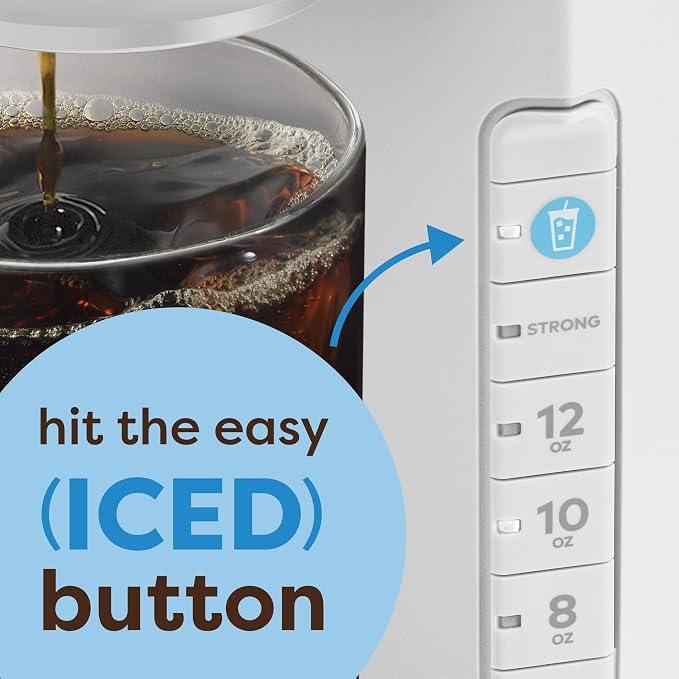 Keurig K-Iced Coffee Maker, Single Serve K-Cup Pod Iced Coffee Maker, With Hot and Cold Coffee Capabilities, Brews Any K-Cup Pod, White