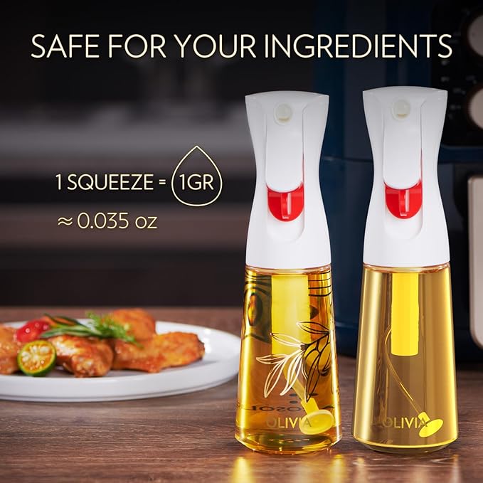 FLAIROSOL OLIVIA Oil Sprayer for Cooking, 2 Pack 200ML and 1 Pack 130ML Glass Oil Sprayer