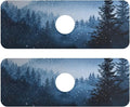 Kitchen Sink Splash Guard 2 PCS 14.7 Inch Sink Faucet Mat Splash Guard for Bathroom Countertop Water Absorbent Foldable Cuttable Soft Washable Watercolor Winter Mountain Blue