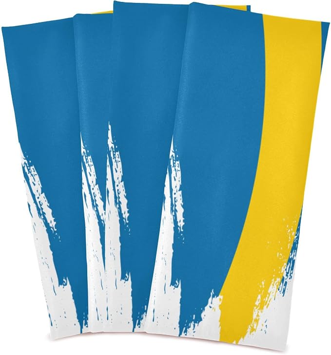 Swedish Flag Brush Stroke Kitchen Towels Set with Hanging Loop, Kitchen Hand Towels, Tea Towels, Premium Dish Towels for Kitchen, Quick Drying Kitchen Towel Set 18”x 28”