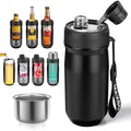 MAXSO Sealed Can Cooler Fizz Lid Can Cover for 12 oz Regular, Slim Skinny Cans & As Thermal Bottle (Matte Black, 5-in-1)