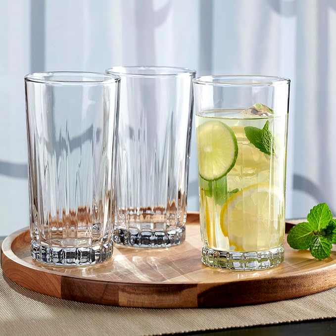 Anchor Hocking Anniston Drinking Glasses Set 16 Piece Set (8 Rocks Glasses & 8 Tumbler Glasses)