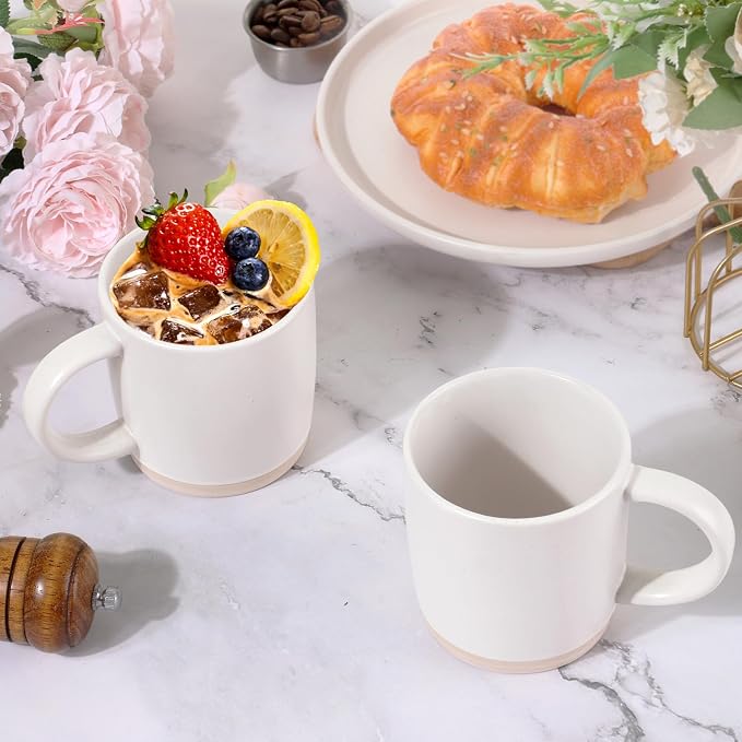 Coffee Mugs Set of 6, 14 oz Coffee Cups Ceramic, Ceramic Cup Set with Handle and Speckled Patterns for Coffee, Tea, Cocoa, Milk, Microwave & Dishwasher Safe