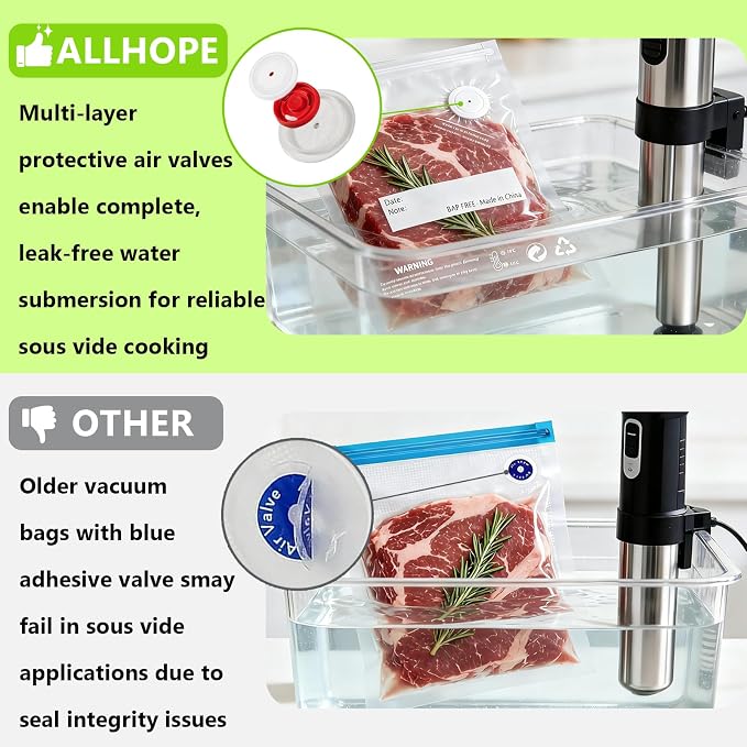 Reusable Vacuum Sealer Bags for Food – 30 Pack 10.2 * 13.4 Inches, Leak-Proof & BPA-Free, Includes 3 Free Bag Clips, Ideal for Food Storage, Freezer & Handheld Vacuum Sealer Compatible | Leak-Proof