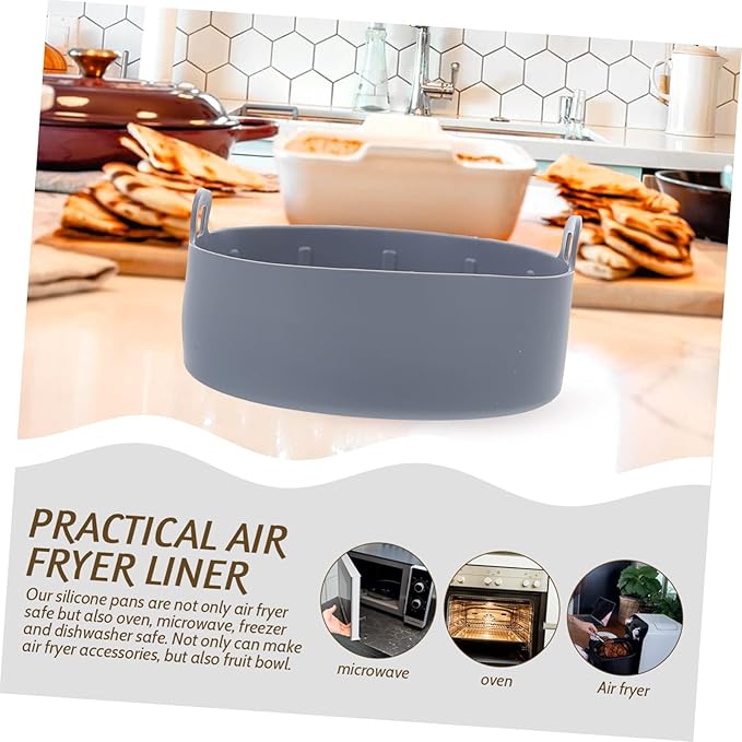 Reusable Air Fryer Basket Liner Silicone Pad for Air Fryer Accessories Oven Liner for Bottom Non-stick Easy to Clean