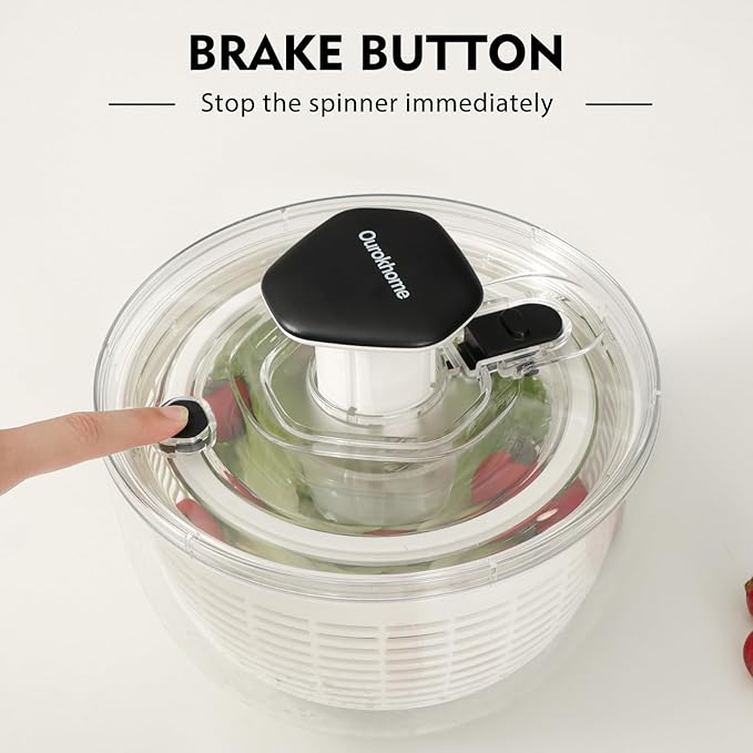 Ourokhome Vegetable Chopper Onion Cutter with Container Multifunctional Food Chopper with 2 Blades, Salad Spinner Lettuce Dryer, One-handed Easy Press Large Vegetable Dryer Salad Mixer