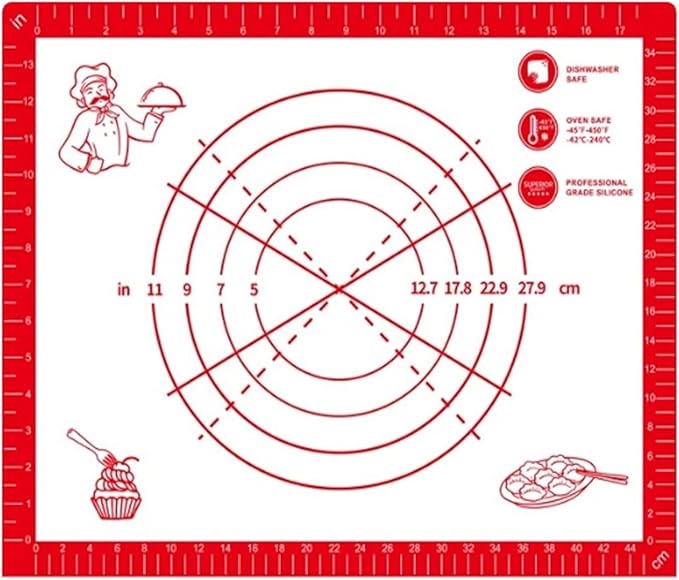 Silicone Baking Mat Rolling Kneading Board Non Stick High Temperature Resistant Pastry Dough Sheet Crust Cookie Bread Easy Clean(40x50cm)
