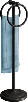 BGL Hand Towel Holder Stand for Bathroom, Hand Towel Stand for Bathroom Counter, Free Standing Towel Racks for Bathroom with Weighted Wood Base,19" High-Oil Rubbed Bronze