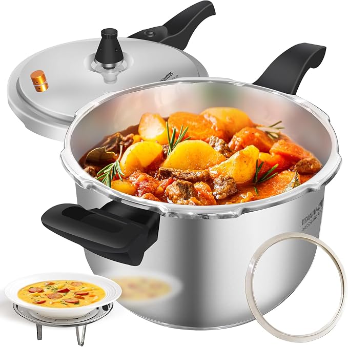 9L Stainless Pressure Cooker – Fast, Safe Stovetop(9-Liter)