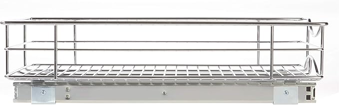Home Zone Living Pull Out Kitchen Cabinet Organizer with Slide Out Drawer for Space Saving Storage, 11” W x 21” L