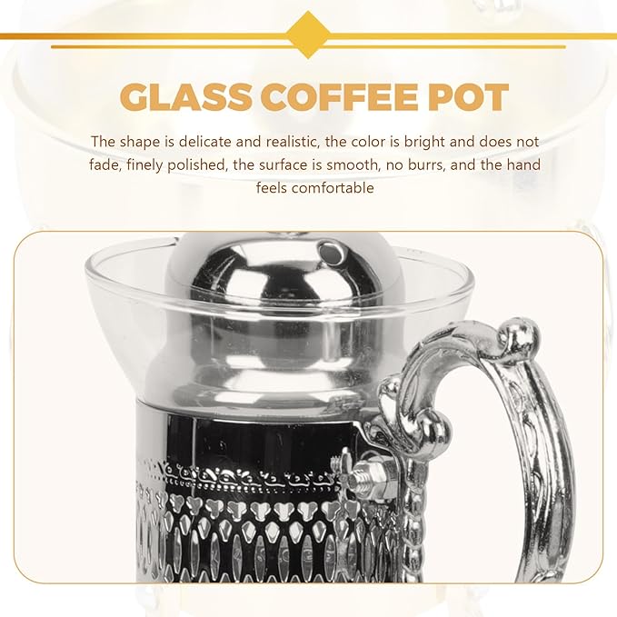 Gadpiparty Heated Coffee Pot Water Pitcher with Lid Turkish Coffee Machine Pottery Teapot Ceramic Turkish Tea Pot Glass Water Kettle Espresso Coffee Heatable Teapot Zinc Alloy Household Stove