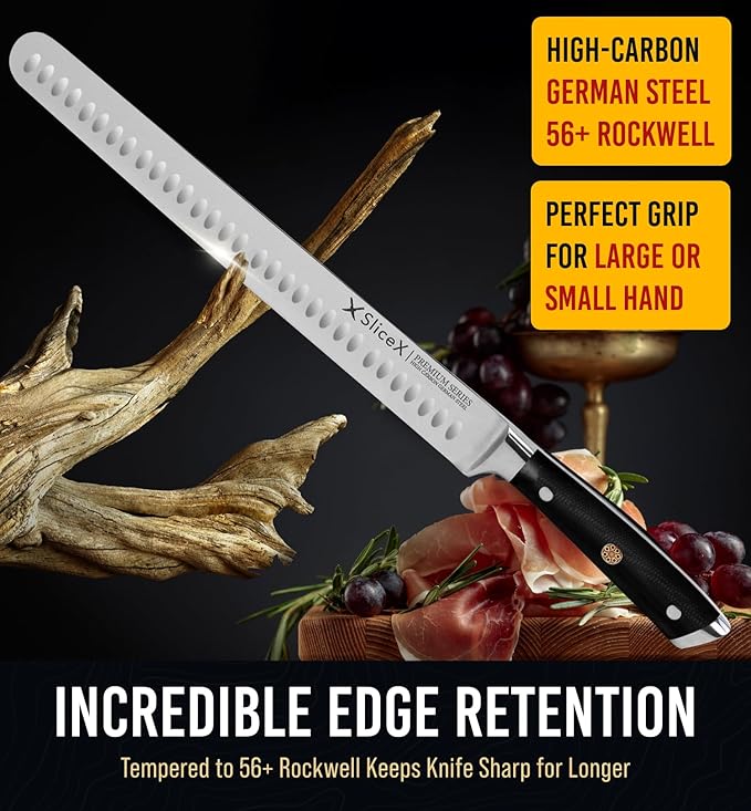 Bright Hobby Brisket Knife - 12" Premium BBQ Carving Knife Full Tang Razor Sharp - Gift for Dad From Wife, Son, Daughter