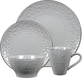 Lorren Home Trends LH527 Dinnerware Set for Entertaining, One Size, Gray