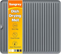 Songrey 18" x 16" Silicone Dish Drying Mat, Kitchen Counter Drying Pad for Sink Dishes or Under Rack, Multi-Use as Heat Resistant Trivet, Coffee Bar Mat