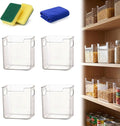 Crystal Clear Freezer Storage Bins, Clear Plastic Storage Bins for Refrigerator and Pantry, Stackable Freezer Organizer Bins with Handles, Versatile for Kitchen, Bathrooms, Cabinets (4 Small)