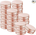 1 Ounce Aluminum Tin Jar with Screw Cap 30mL Tin Cans Refillable Containers for Cosmetic, Lip Balm, Cream, Lotion, Balms, Spices, Salve, Rose Gold 40 Pcs
