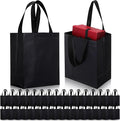Eccliy Reusable Gift Bags Set Glossy Grocery Gift Tote Bag with Handle for Wedding, Bridal Shower, 4th of July, Summer Event(10 x 8 x 4.7 Inch,Black,80 Pcs)
