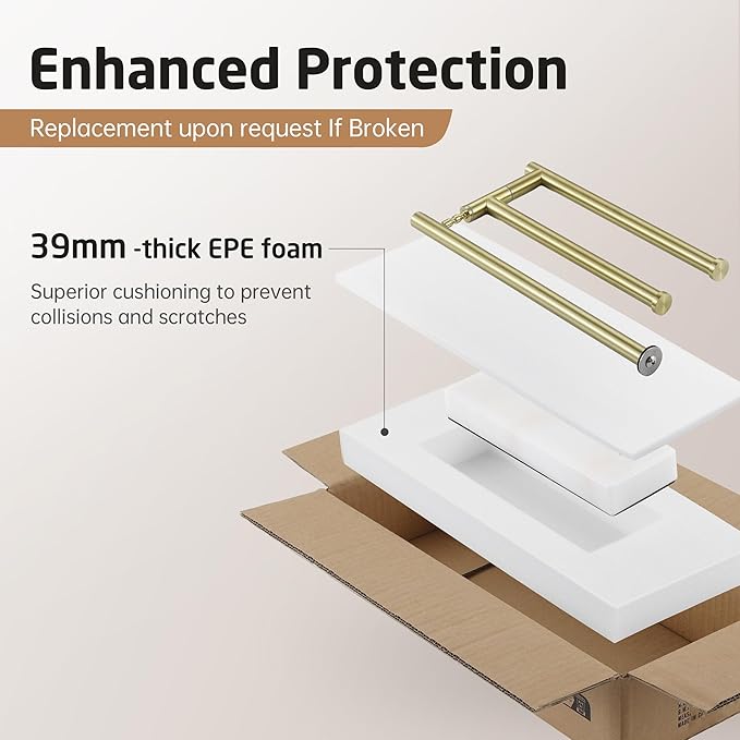 KES Gold Hand Towel Holder Stand for Bathroom, Countertop Towel Stand with Weighted Marble Base, 17.3" Standing Swivel Towel Rack Adjustable 2 Arms, 18/8 Stainless Steel, Brushed Gold, BTH233A-BZ