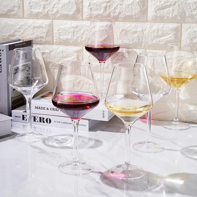 Unbreakable European Style Plastic Crystal, Stemmed Wine Glasses | Set of 8 | Acrylic Tritan Drinkware, Unbreakable Clear Color Shatterproof BPA-free, Reusable, Floating Pool & Indoor & Outdoor, 18oz