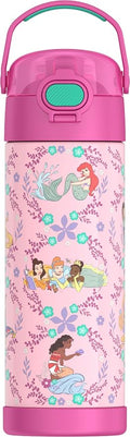 THERMOS FUNTAINER 16 Ounce Stainless Steel Vacuum Insulated Bottle with Wide Spout Lid, Princess